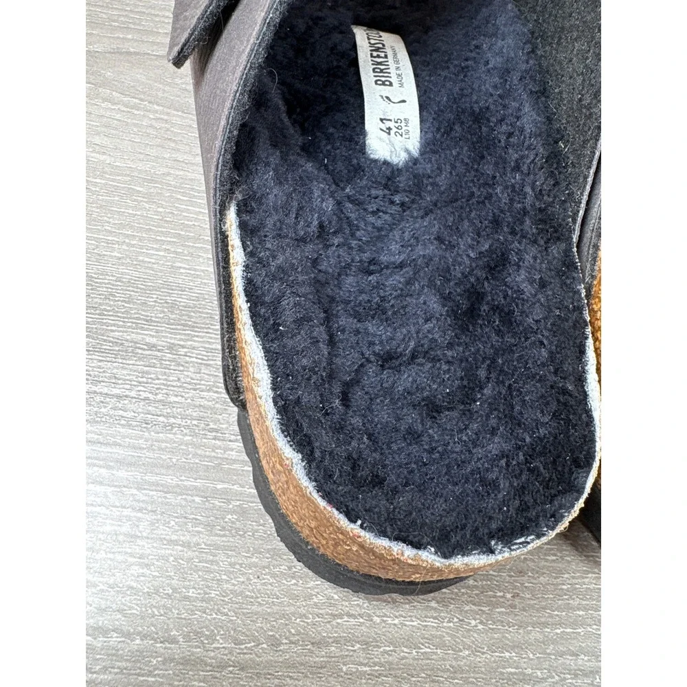 Birkenstock Arizona Shearling Desert‎ Dusk Black Sandals Mens 8 Womens 10 EU 41